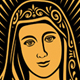 Virgin Mary Vector Graphic On Black - GraphicRiver Item for Sale