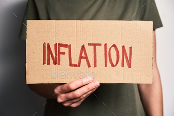  show paper sheet with word inflation, Rising prices for consumer goods and services