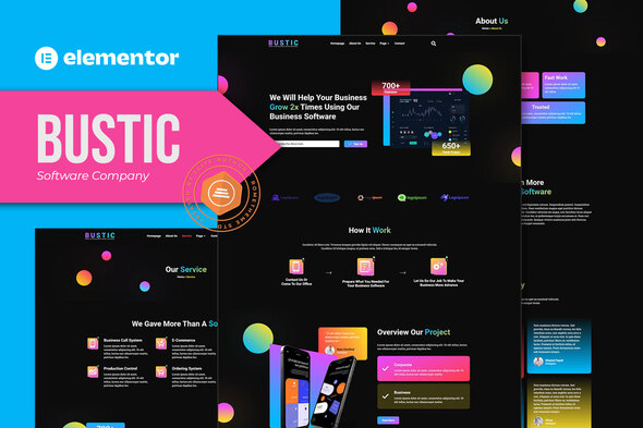 Download Bustic - Tech & Software Company Elementor Template kit