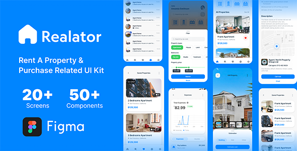 Realator - Real Estate App Figma UI Kit Template