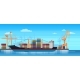 Logistics Truck and Transportation Container Ship - GraphicRiver Item for Sale