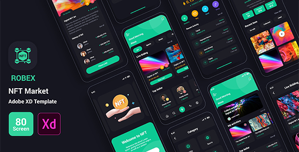 Robex – NFT Market Adobe XD Template