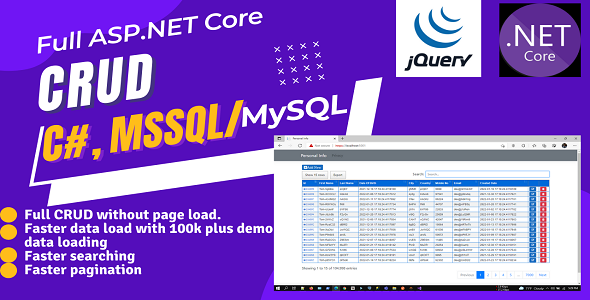 ASP.NET Core full CRUD with .NET 5 | MSSQL/MySQL | EF code first