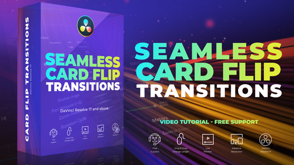 Seamless Card Flip Transitions for DaVinci Resolve