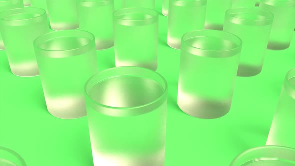 Glass of Vodka on Green Able To Loop Seamless