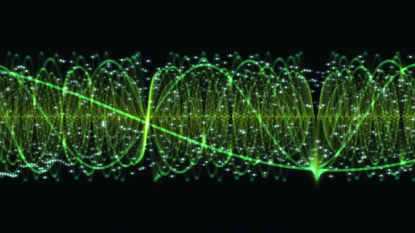 Abstract Green DNA Particle Chain