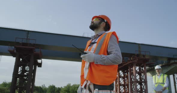 Bearded Foreman Controlling Construction Process