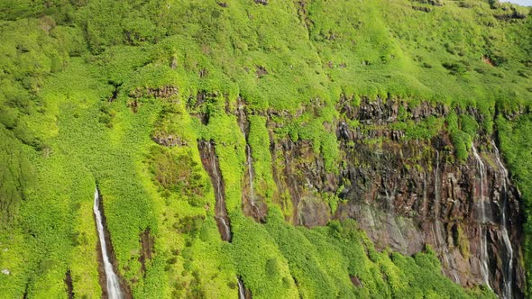 Valley Among Amazing Mountains of Poco Ribeira Do Ferreiro Flores IslandAzores