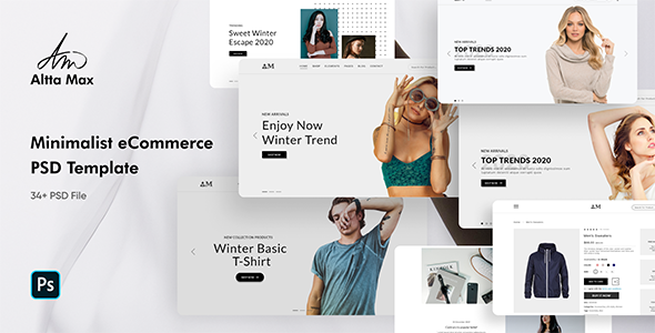 Altta Max – Minimalist ecommerce PSD Template – 0 Sold!