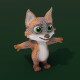 Cartoon Grey Fox Animated 3D Model - 3DOcean Item for Sale