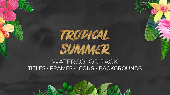 Tropical Summer. Watercolor Pack