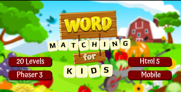 Word Matching for Kids - Educational Game (Phaser 3)