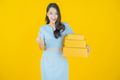 Portrait beautiful young asian woman with box ready for shipping - PhotoDune Item for Sale