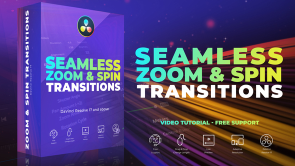 Seamless Zoom and Spin Transitions for DaVinci Resolve