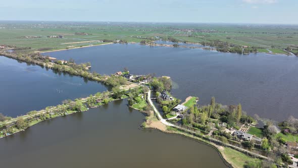 Typical Dutch Nature Lake Scenery at a Sunny Day