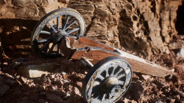 Ancient Historic Gun in the Stone Canyon