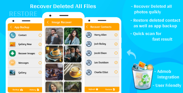 Recover Deleted Photos & Deleted Photo Recovery - Recover Deleted Contact - App Backup - Android
