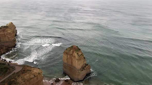 Stunning Aerial Footage of 12 Apostles along Australian Coast, the Great Ocean Road Holiday