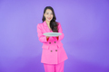 Portrait beautiful young asian woman smile with empty plate dish - PhotoDune Item for Sale
