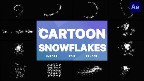 Cartoon Snowflakes And Snowfalls | After Effects