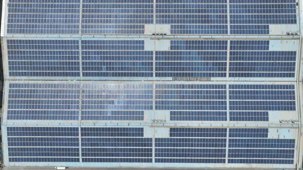 Solar power station on factory rooftop