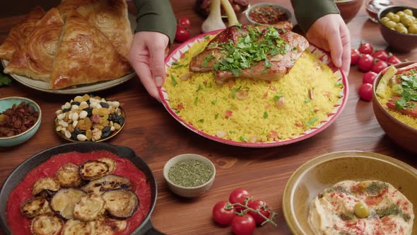 Muslim Family Dinner Ramadan Iftar