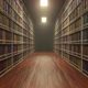 Move Between University Library Shelves with Lot of Books on Each Shelf - VideoHive Item for Sale