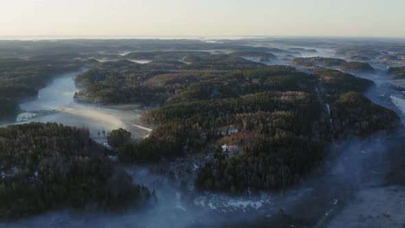 Foggy Sunrise Around Hills