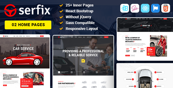 Serfix - Car Service & Car Repair Bootstrap 5 React Template