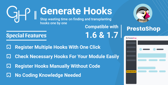 Generate Hooks for PrestaShop