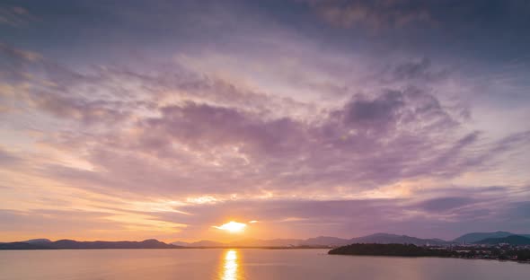 4K Time lapse of tropical sea beach landscape light of nature cloudscape sky and Clouds moving