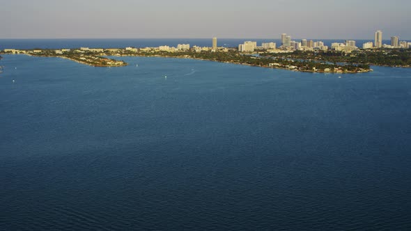 Aerial of the Miami coastline