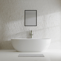 poster frame mock up in modern bathroom with bathtub and decorative concrete wall with sunlight - PhotoDune Item for Sale