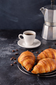 Breakfast with coffee and croissants - PhotoDune Item for Sale