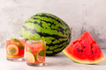Fresh tasty delicious watermelon lemonade on a light background - PhotoDune Item for Sale