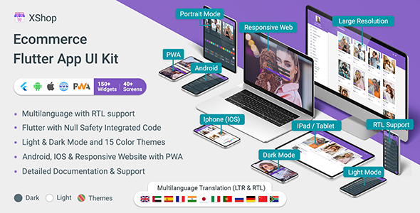 XShop - Ecommerce Flutter App Ui Kit (Android, IOS, PWA Responsive Website)