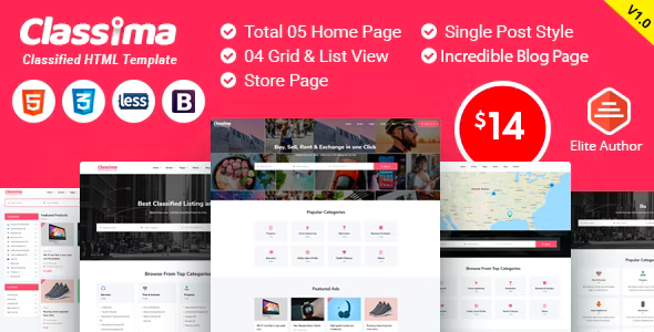 Classima - Classified Ads HTML Template