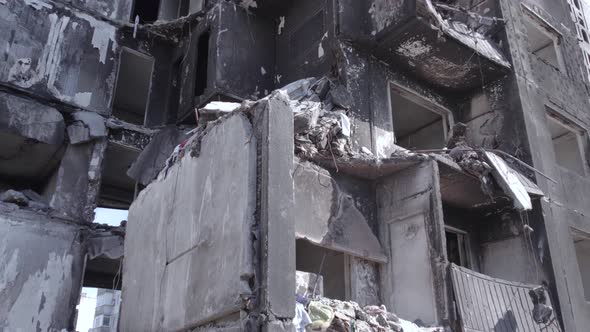 Residential Building Destroyed By the War in Ukraine Borodyanka Bucha District