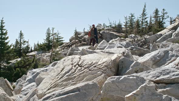 Boyfriend and Girlfriend Hiking