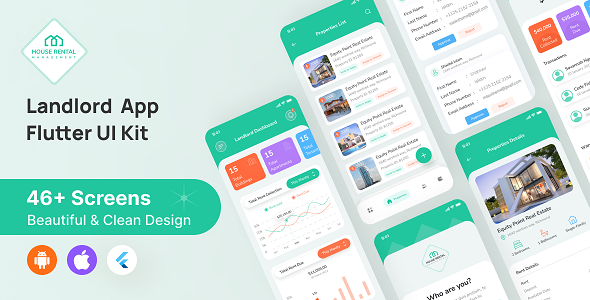 House Rental Management  Flutter App UI Kit ( Android & iOS)