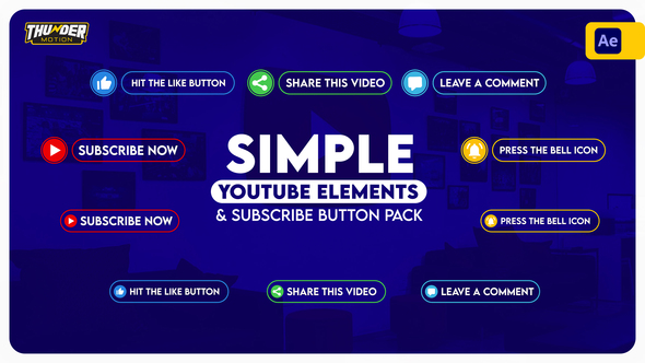 Simple YouTube Elements And Subscribe Button Pack