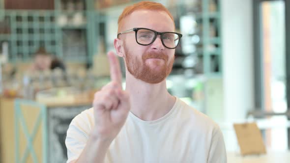 Portrait of No Gesture By Redhead Man, Finger Sign 