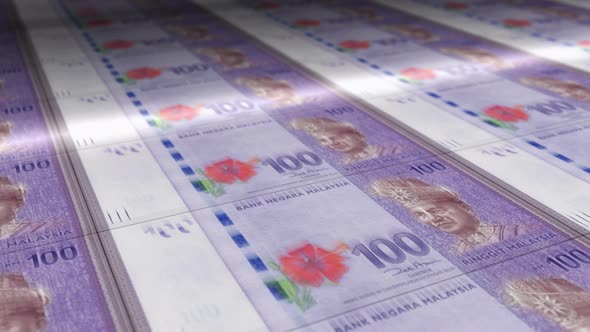 Malaysia Ringgit money sheet printing seamless loop