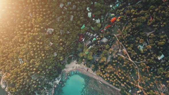 Aerial Tropical Island Coastline