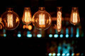Row of vintage glowing light bulbs - PhotoDune Item for Sale