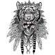Shaman Skull in a Scary Tiger Ritual Mask - GraphicRiver Item for Sale