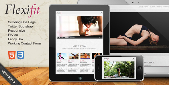 FlexiFit – One Page Scrolling Html5 Template