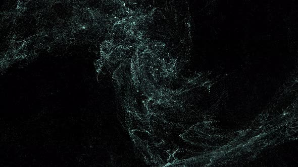 Futuristic Loop Animation Of Particle Wave, Digital Particle Big Data Flow Motion Background