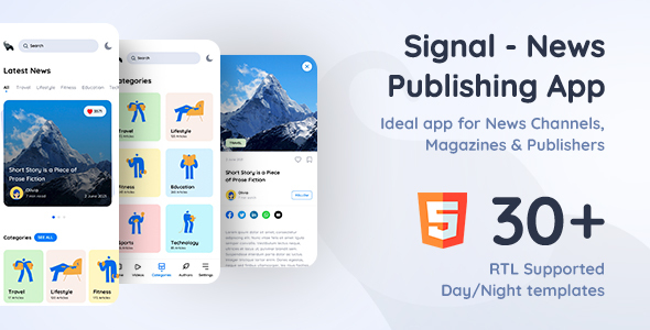 Signal | News Publishing App HTML Template