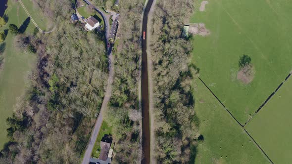 A Narrow Boat heading down stream to Cross the Pontcysyllte Aqueduct, famously designed by Thomas Te